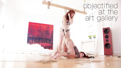 Margout Darko gets super exposed, humiliated and fucked in the ass at an art gallery SHIBARI BONDAGE