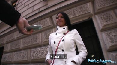 Public Agent - perfect body brunette teen college student with nice pussy and great natural tits talked into sex