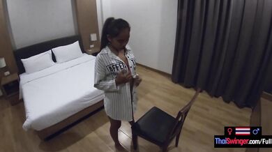 Homemade amateur porn video with sexy Thai teen girlfriend slut