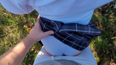 Shy Schoolgirl Grinding on Cock in Public 18+