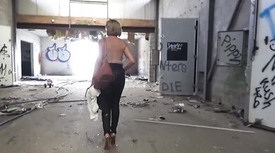 INXESSE RADICAL ENGLANDS MILF IS WALKING AROUND A WAREHOUSE NAKED IN HEELS!