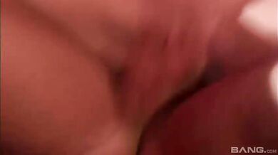 Vanessa lane hikes her leg up on a counter for deeper penetration