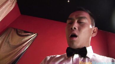 Interracial Banging With Asian Guy and Stripper Blonde