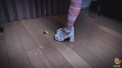 Halloween-themed special, little zombie doll role play with boots on footjob.
