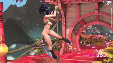 Lewd 3d Babes Showing Their Pole Dance Skill In A Naughty Animation - Sexy Blonde