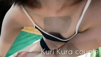 Exercise on the mat in gym clothes with intense exposure and vaginal cum shot backflow