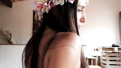 I fuck hard my horny girlfriend's ass in a tropical paradise and I give in her ass a big load of cum