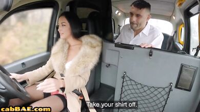 FAKEHUB - Skinny taxi driver rides clients cock in public outdoor sex (amateur )