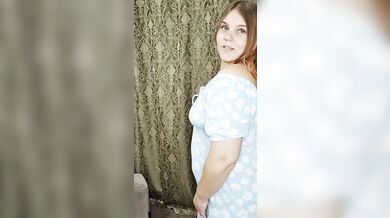 beautiful girl in a blue dress