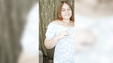 beautiful girl in a blue dress