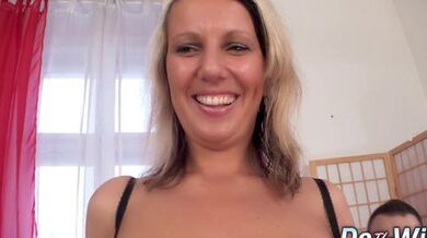 Blonde MILF Lucy Angel Fucks a Young Stud While Cuckold Watches