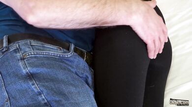 Sexy blonde incredible boobs gets penetrated by a horny grandpa