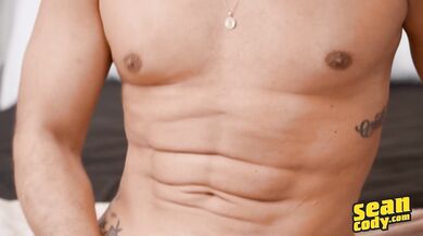 SEAN CODY - Muscular Stud Alex Shows His Abs And Handsome Smile Before He Starts Stroking His Cock