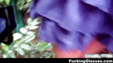 Fucking Glasses - Fucked for cash near the bus