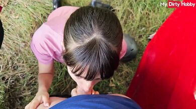 German skinny girl Layla Von Hohensee Deepthroats Dick In Nature - Mydirtyhobby