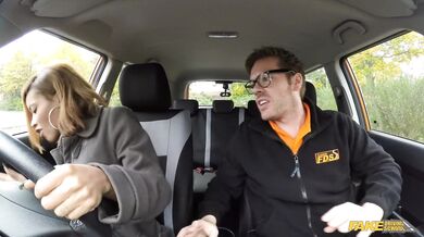 Fake Driving School - Full video of black babe fucking a driving instructor