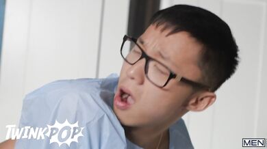 TWINKPOP - Dane Jaxson Rides Doctor Tony D'Angelo, Stroking Himself Until He Cums Hard