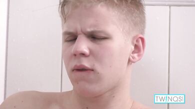 Skinny Blonde Matthew M Gets Hard In The Shower And Masturbates!