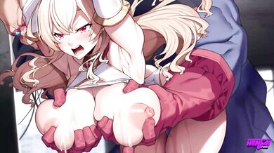 HENTAI PROS - Blonde Superhero Gets A Cock Between Her Big Tits, Then Gets Fingered And Fucked Hard