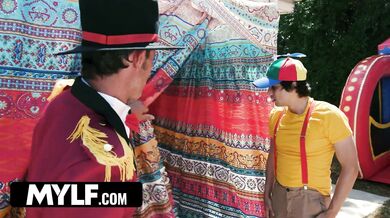 MYLF - Fucking an Extra Tall MILF In a Bounce House! Big Facial Finish.