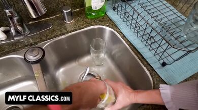 Big Assed Busty Slut Dee Williams Sucks Stepson's Cock While He's Doing His Chores