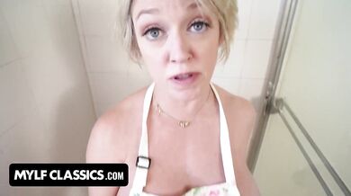 Big Assed Busty Slut Dee Williams Sucks Stepson's Cock While He's Doing His Chores