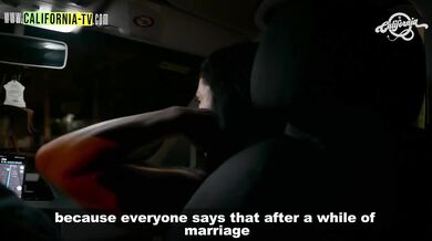 Busty Brunette Shows Her Wet Pussy To A Married Taxi Driver.