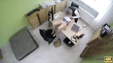 Buxom Girl Gets Fucked On Table Of Loan Manager For Cash