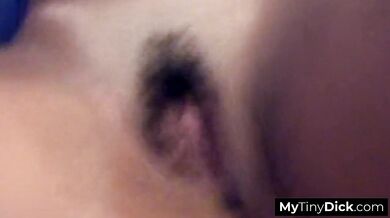Giving him blowjob and enjoying his small dick like a lollipop