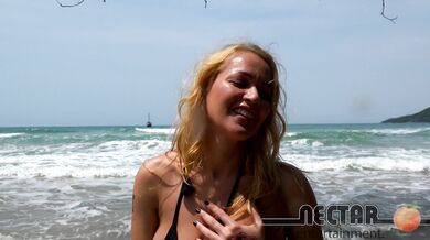 Beach And Lots Of Sex, The Hot Blonde Has Good Sex With A Well-endowed Man