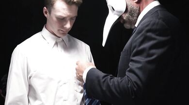 Hot gay plays with hole for masked men