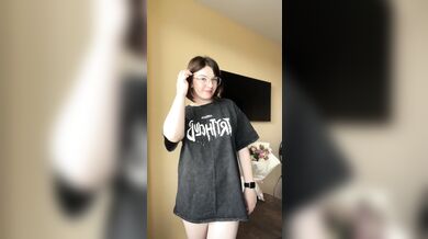 Beautiful brunette shows off her underwear.