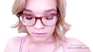 Super cute brunette Teen sucks a cock