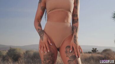 LUCIDFLIX Fit Asian baddie Honey Gold enjoys a hard fuck in the desert