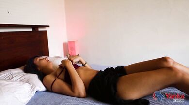 YANKS - Girl with hairy pussy masturbates