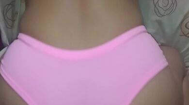 Sexy Colombian brunette in pink lingerie is fucked like a bitch !!