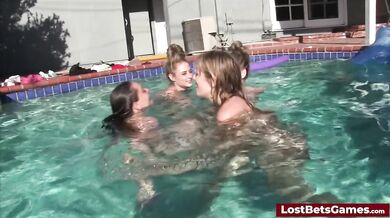 He is getting a blowjob from all of his four sexy friends