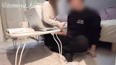 A Japanese college student couple who get horny and have sex while studying at home.♥집에서 공부하고 있다가 불끈