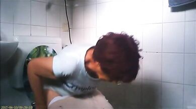 granny piss on toilet