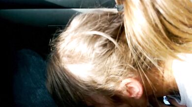 Public Street Car Blowjob & Cum in Mouth Driving