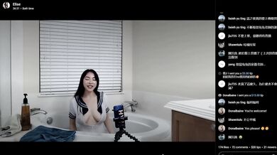 Elise TuTu Live Show and Shower in Bath (Nipple Shot!)