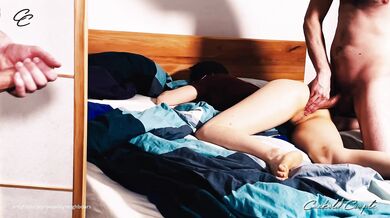 Fucking My Sexy Neighbour Bareback - Cuckold Husband Jerks Off While Watching - CuckoldCouple11