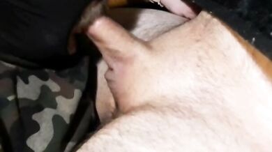 Handsome married dad feeds me his big load on his way home from work