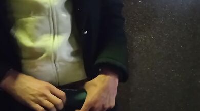 guy masturbates in the city center. EXTREME