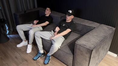 TWO FRIENDS JERKING OFF TOGETHER