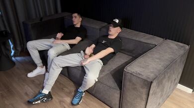 TWO FRIENDS JERKING OFF TOGETHER