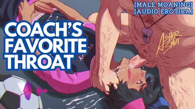 Player blowing his coach after practice // Dirty Talk Audio and Deep Throat ASMR