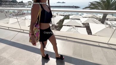 VLOG MONACO - I show off at the beach and get fucked in the public shower