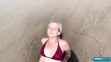 Blonde Babe Gets Freaky After Beach Walk