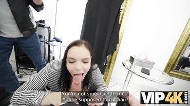 VIP4K. Barbershop Bang. Hot sex with Sofia Lee & Steve Q